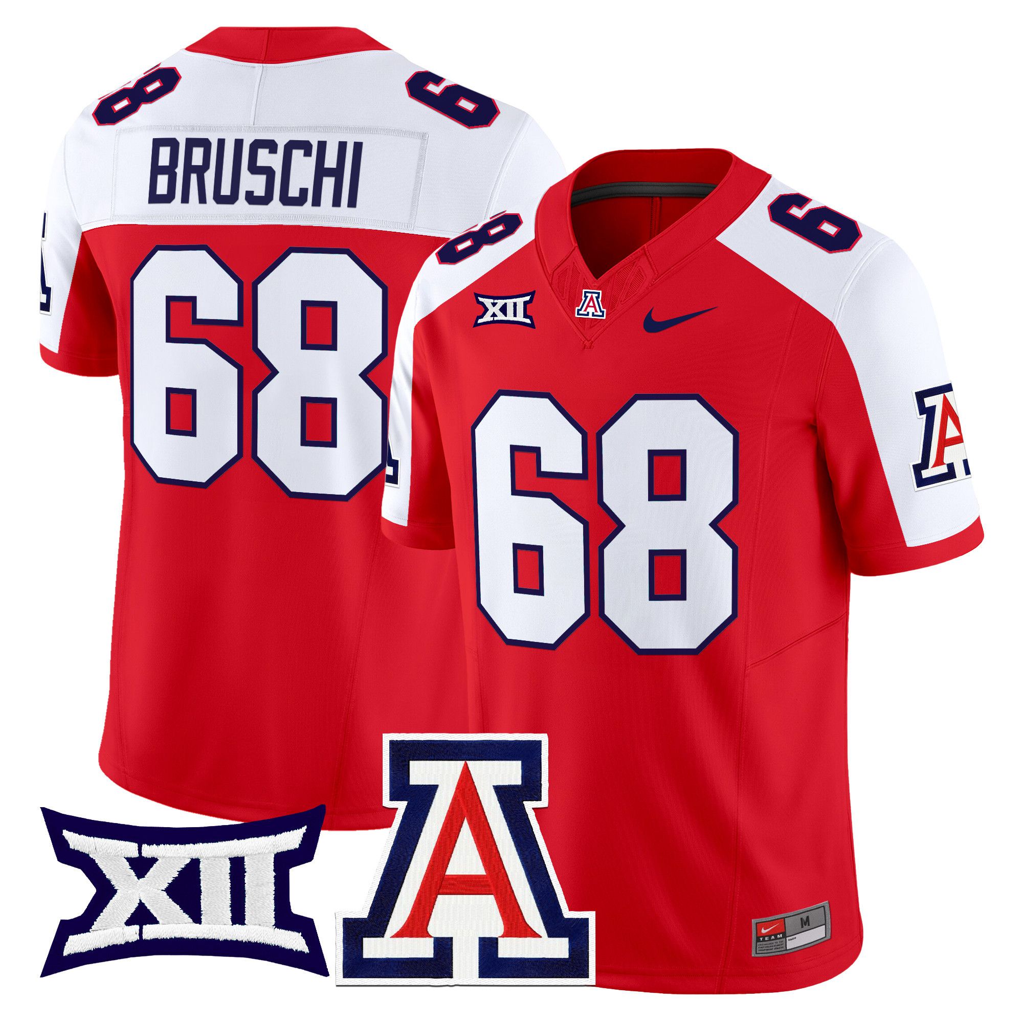 Men Arizona Wildcats #68 Bruschi Red Nike 2024 Vapor Limited NCAA Jersey